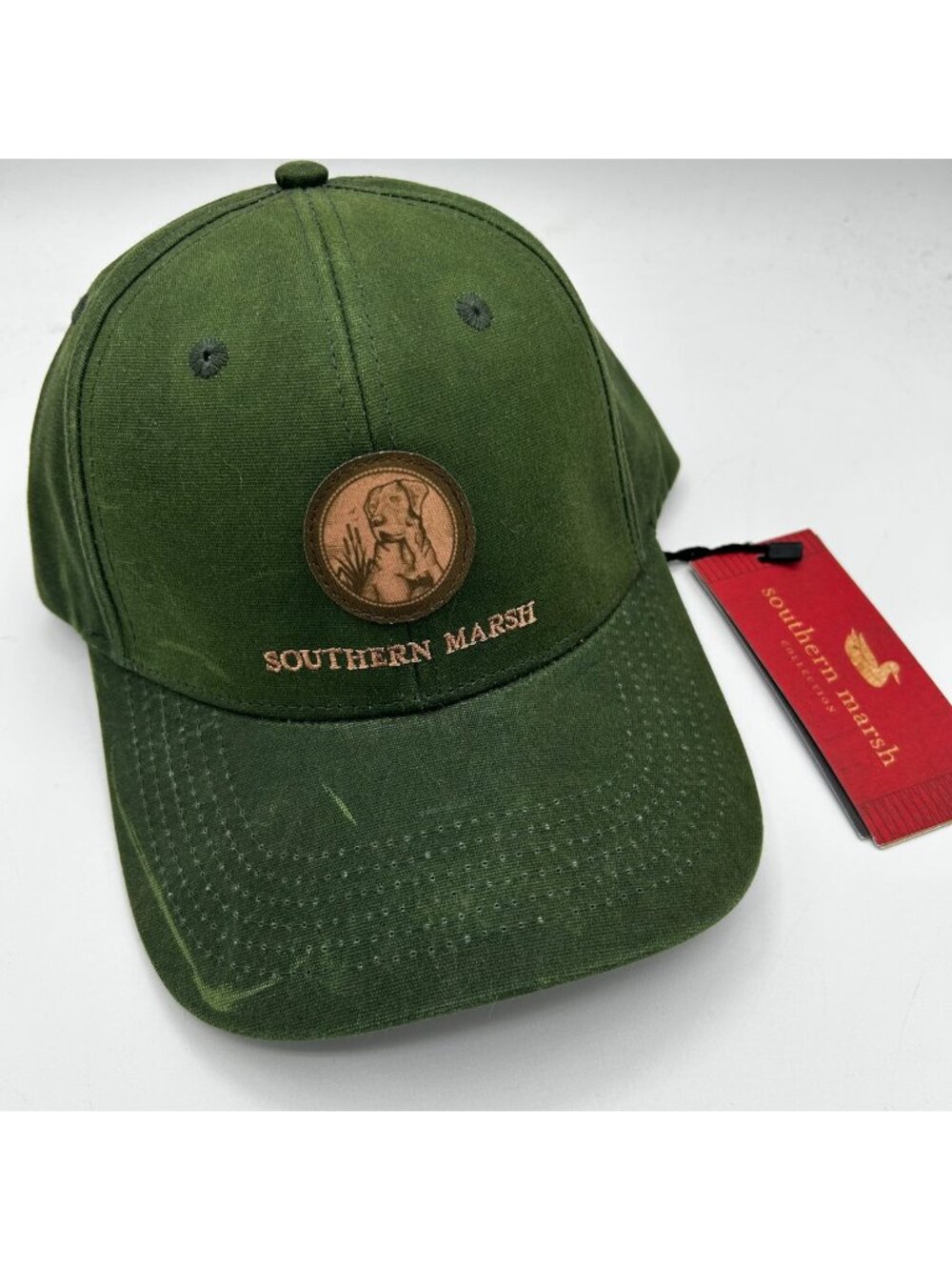 NEW Southern Marsh Vintage Waxed Hat Engraved Outfitter Dark Green One Size